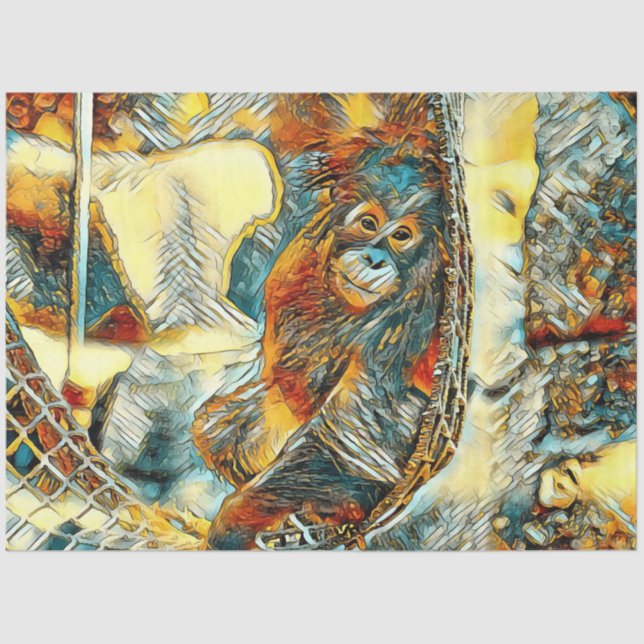 AnimalArt_OrangUtan_20170605_by_JAMColors Tissue Paper (Front)