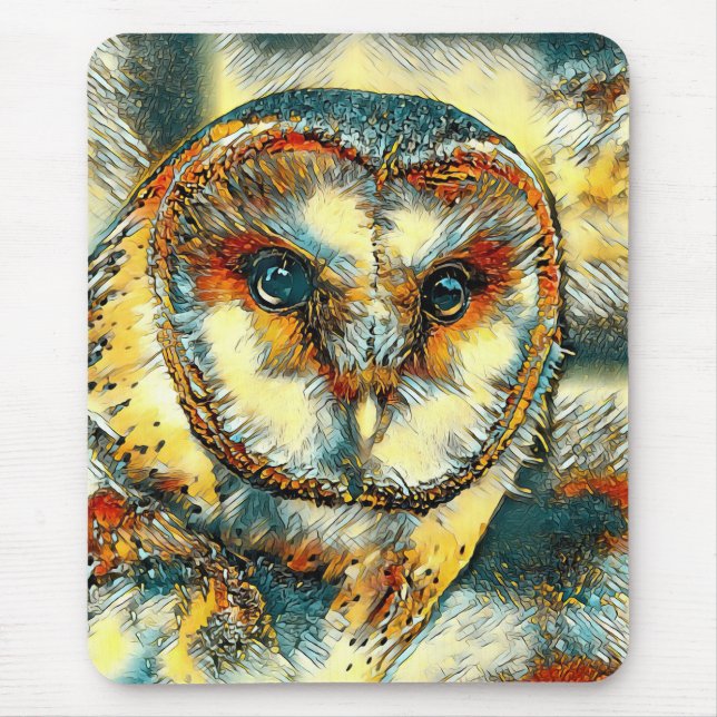 AnimalArt_Owl_010 Mouse Mat (Front)