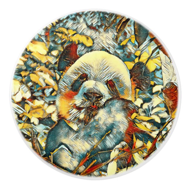 AnimalArt_Panda_012 Ceramic Knob (Front)