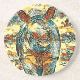 AnimalArt_Rhino_001 Coaster