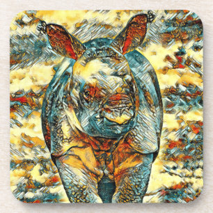 AnimalArt_Rhino_001 Coaster