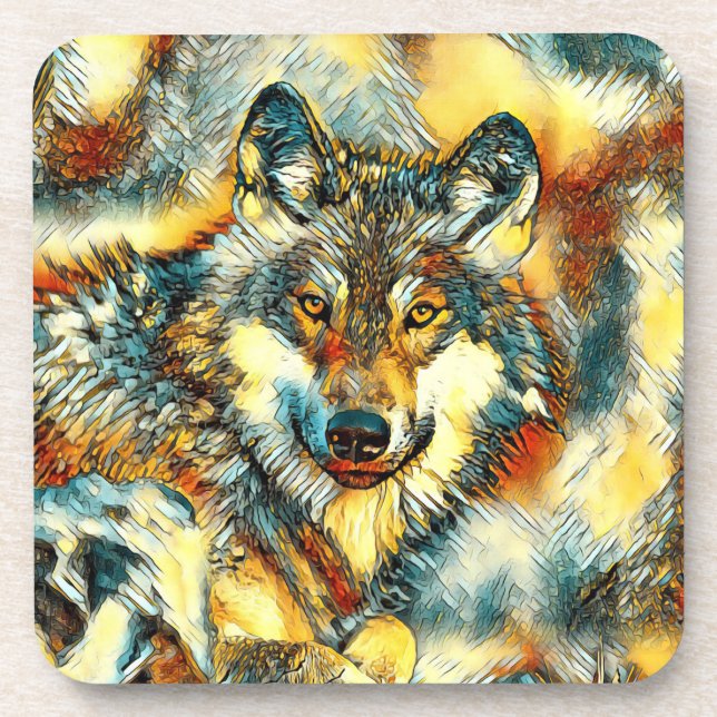 AnimalArt_Wolf_001 Coaster (Front)