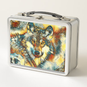 AnimalArt_Wolf_001 Metal Lunch Box