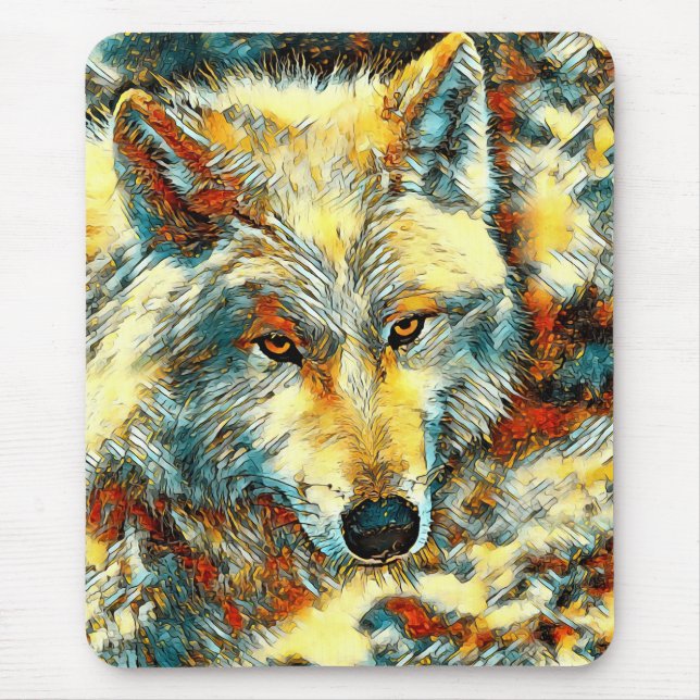 AnimalArt_Wolf_003 Mouse Mat (Front)