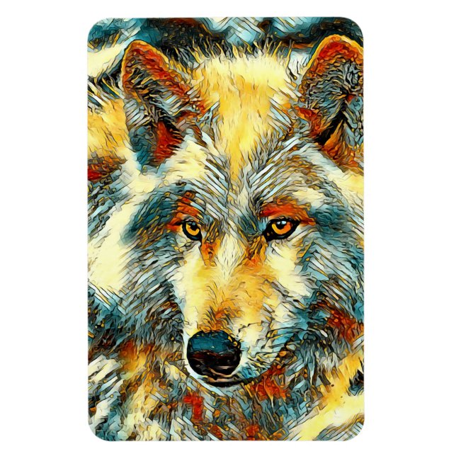 AnimalArt_Wolf_004 Magnet (Vertical)