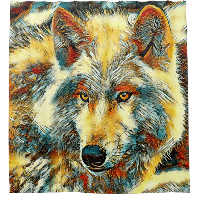AnimalArt_Wolf_004 Shower Curtain (Front)