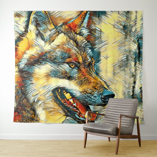 AnimalArt_Wolf_008 Tapestry (In Situ (Horizontal))