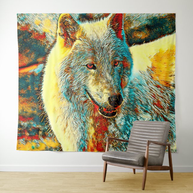 AnimalArt_Wolf_009 Tapestry (In Situ (Horizontal))