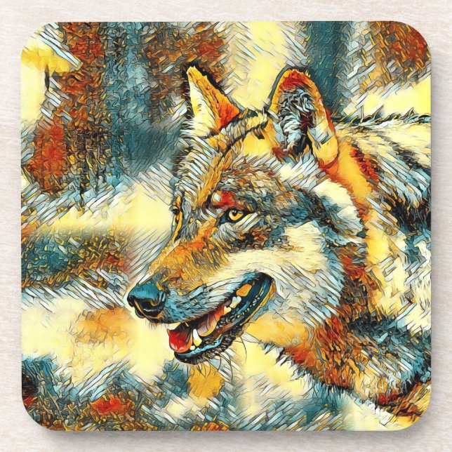 AnimalArt_Wolf_020 Coaster (Front)