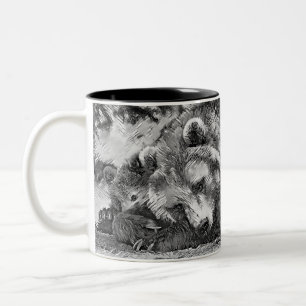 AnimalArtBW_Bear_002 Two-Tone Coffee Mug