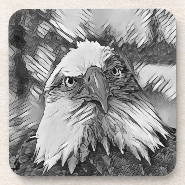 AnimalArtBW_Bird_004 Coaster (Front)