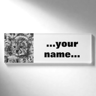 AnimalArtBW_Cheetah_001 Name Tag
