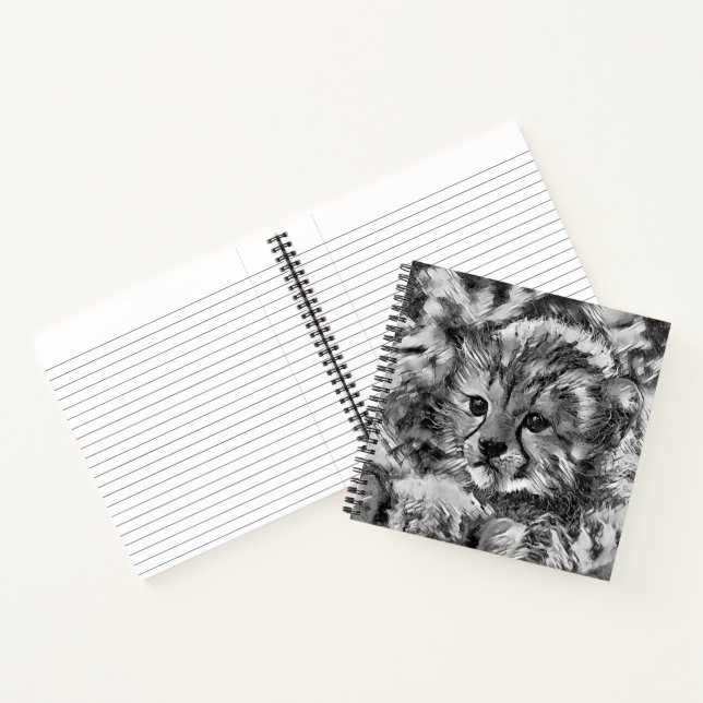 AnimalArtBW_Cheetah_001 Notebook (Inside)