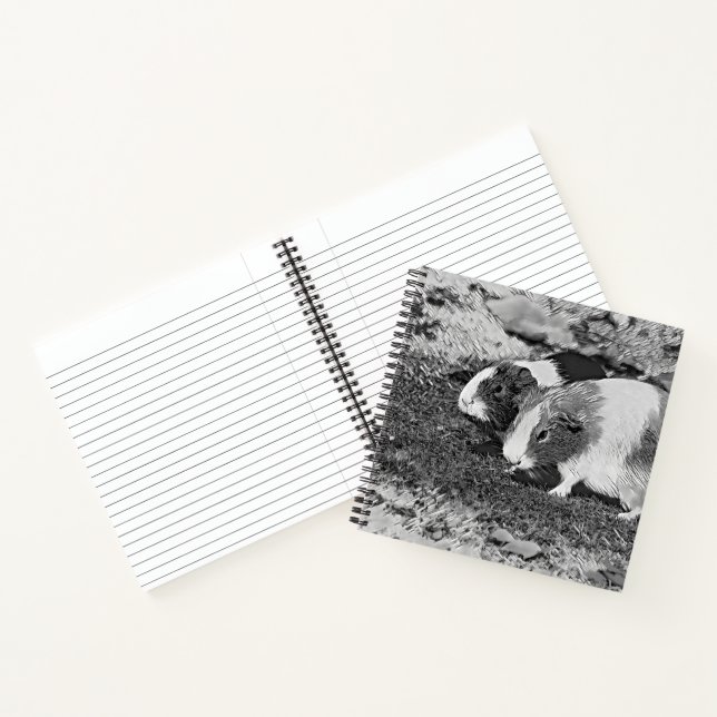 AnimalArtBW_GuineaPig_003 Notebook (Inside)