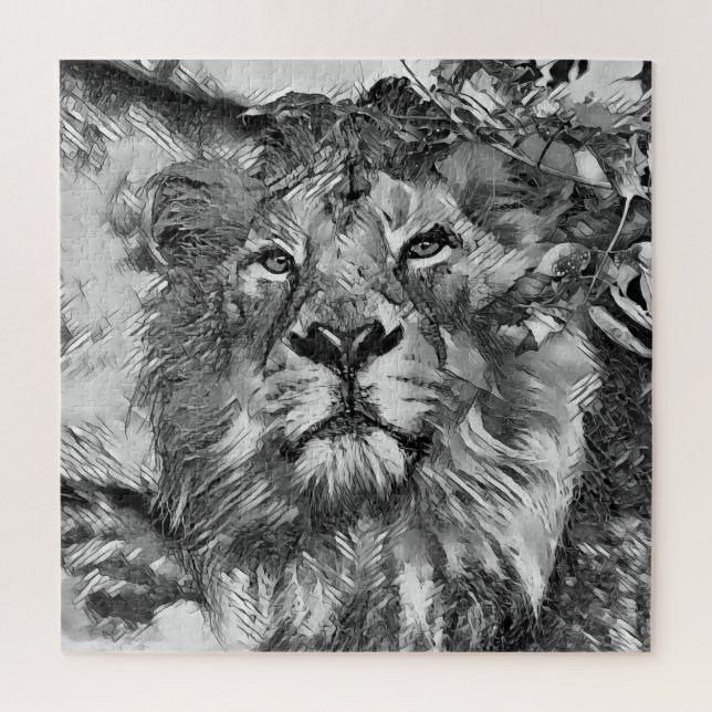AnimalArtBW_Lion_003 Jigsaw Puzzle (Vertical)
