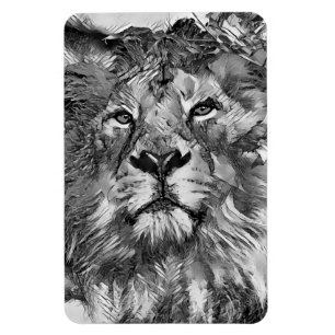 AnimalArtBW_Lion_003 Magnet