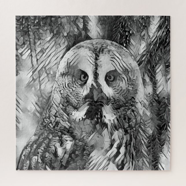 AnimalArtBW_Owl_001 Jigsaw Puzzle (Vertical)