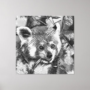 AnimalArtBW_RedPanda_003 Canvas Print