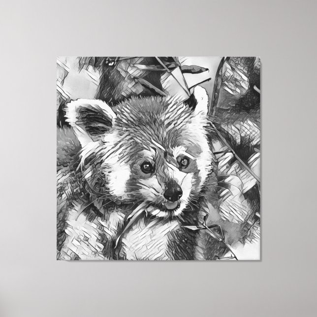 AnimalArtBW_RedPanda_003 Canvas Print (Front)