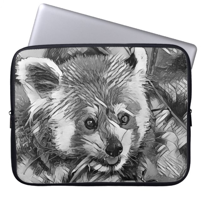 AnimalArtBW_RedPanda_003 Laptop Sleeve (Front)