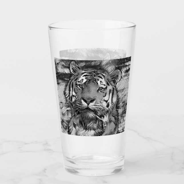 AnimalArtBW_Tiger_004 Glass (Front)