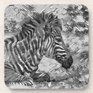 AnimalArtBW_Zebra_001 Coaster