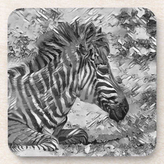 AnimalArtBW_Zebra_001 Coaster (Front)