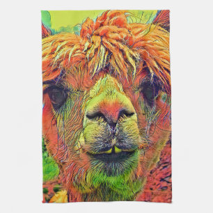 AnimalColor_Alpaca_003 Tea Towel