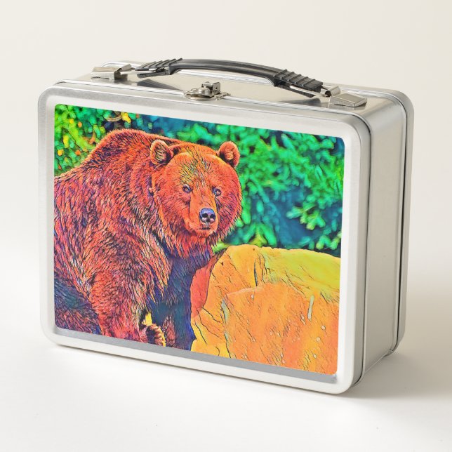 AnimalColor_Bear_001 Metal Lunch Box (Front)