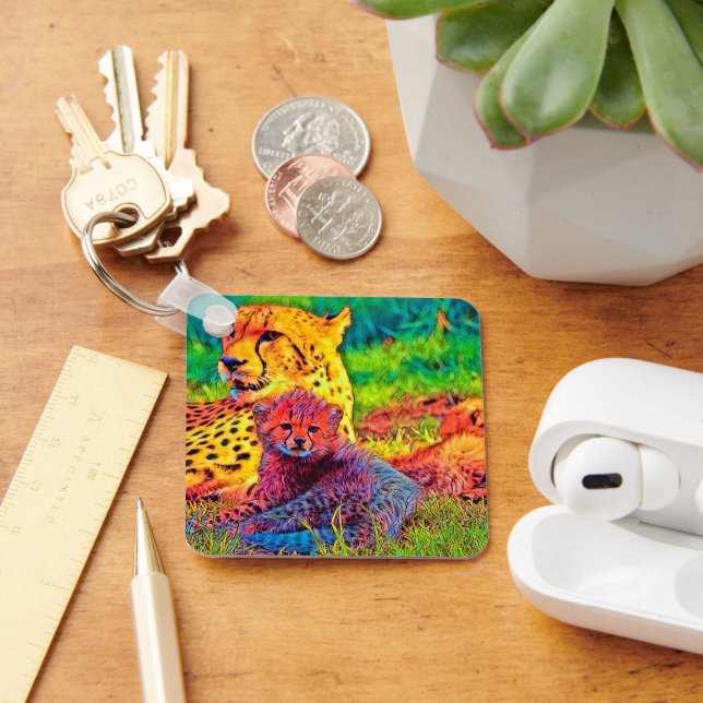 AnimalColor_Cheetah_002 Key Ring (Desk)