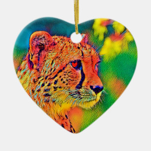 AnimalColor_Cheetah_004 Ceramic Tree Decoration