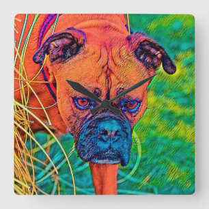 AnimalColor_Dog_027 Square Wall Clock