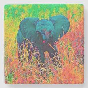 AnimalColor_Elephant_002 Stone Coaster