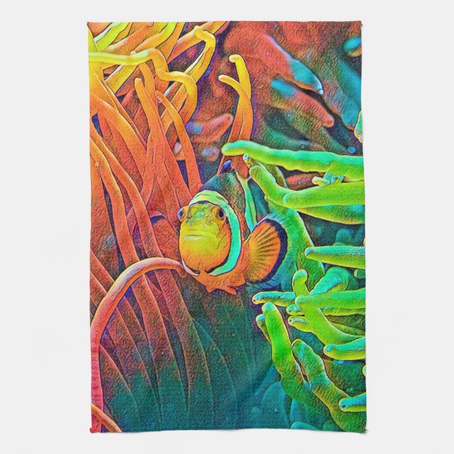 AnimalColor_Fish_001 Tea Towel (Vertical)