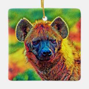 AnimalColor_Hyena_001 Ceramic Ornament