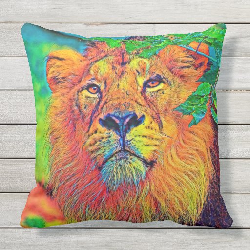 Image of AnimalColor_Lion_001_by_JAMColors Cushion