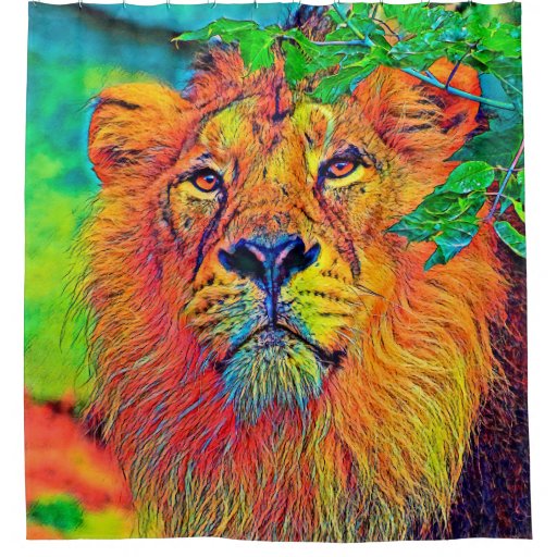 Image of AnimalColor_Lion_001_by_JAMColors Shower Curtain