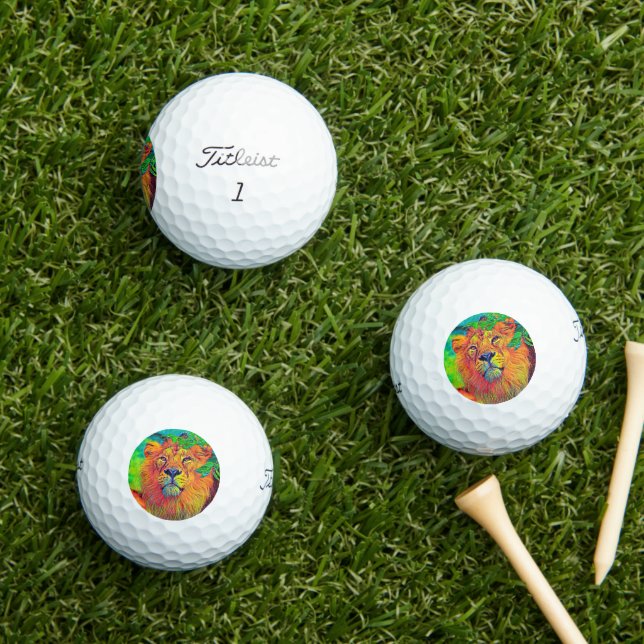 AnimalColor_Lion_001 Golf Balls (Insitu Grass)