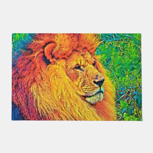 Image of AnimalColor_Lion_003_by_JAMColors Doormat