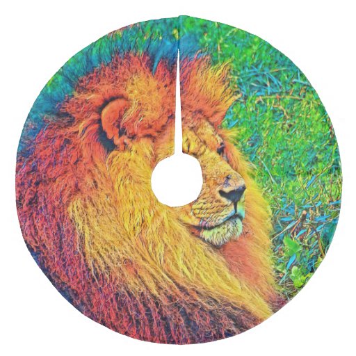 Image of AnimalColor_Lion_003_by_JAMColors Fleece Tree Skirt