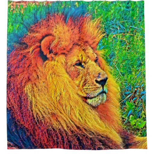 Image of AnimalColor_Lion_003_by_JAMColors Shower Curtain