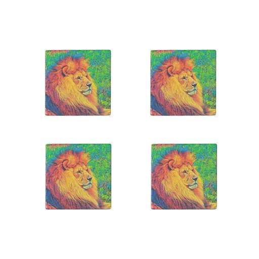 Image of AnimalColor_Lion_003_by_JAMColors Stone Magnet