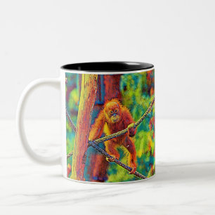 AnimalColor_OrangUtan_014 Two-Tone Coffee Mug