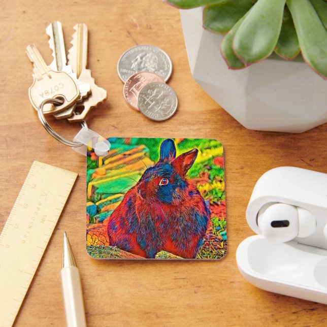 AnimalColor_Rabbit_001 Key Ring (Desk)