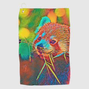 AnimalColor_RedPanda_003 Golf Towel
