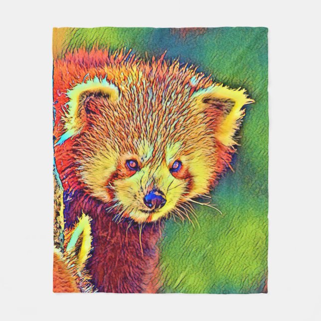 AnimalColor_RedPanda_016 Fleece Blanket (Front)