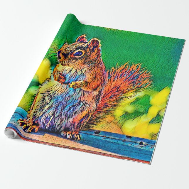 AnimalColor_Squirrel_003_by_JAMColors Wrapping Paper (Unrolled)