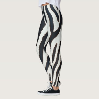 Animalier black & white zebra striped style leggings