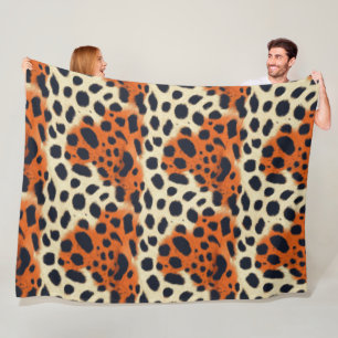 Animalier fashion design, wild cheetah fleece blanket