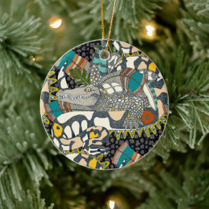 animalier pop ceramic tree decoration
